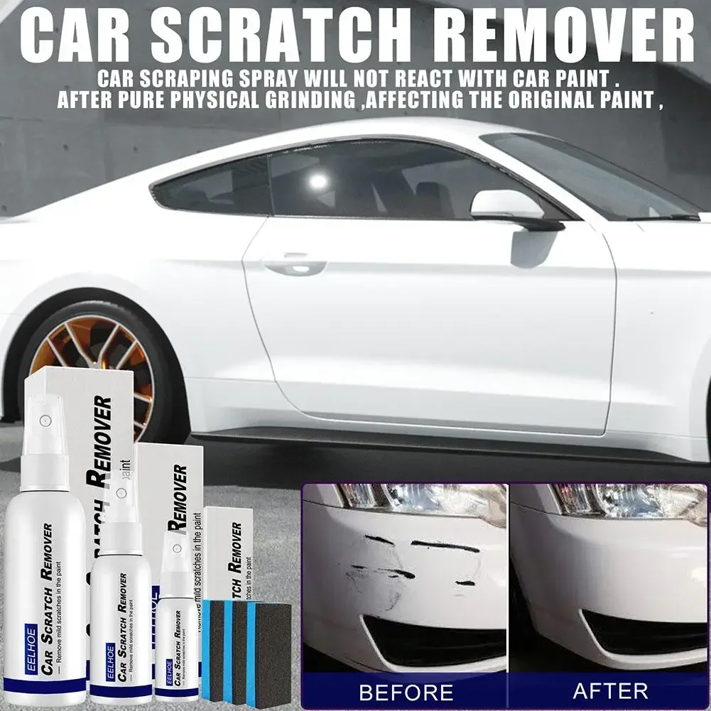 Car Scratch Remover Spray Instant Paint Repair Gloss Clear Coat Safe Removal for Swirl Marks Easy Spray Wipe Application