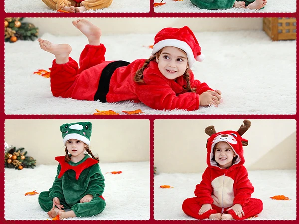 MICHLEY Weihnachten Baby Strampler Flanell Cosplay Kleinkind Infant Nette Kleidung Insgesamt Bodys Overall Kostüm Für Mädchen Jungen Kind – Detail 6