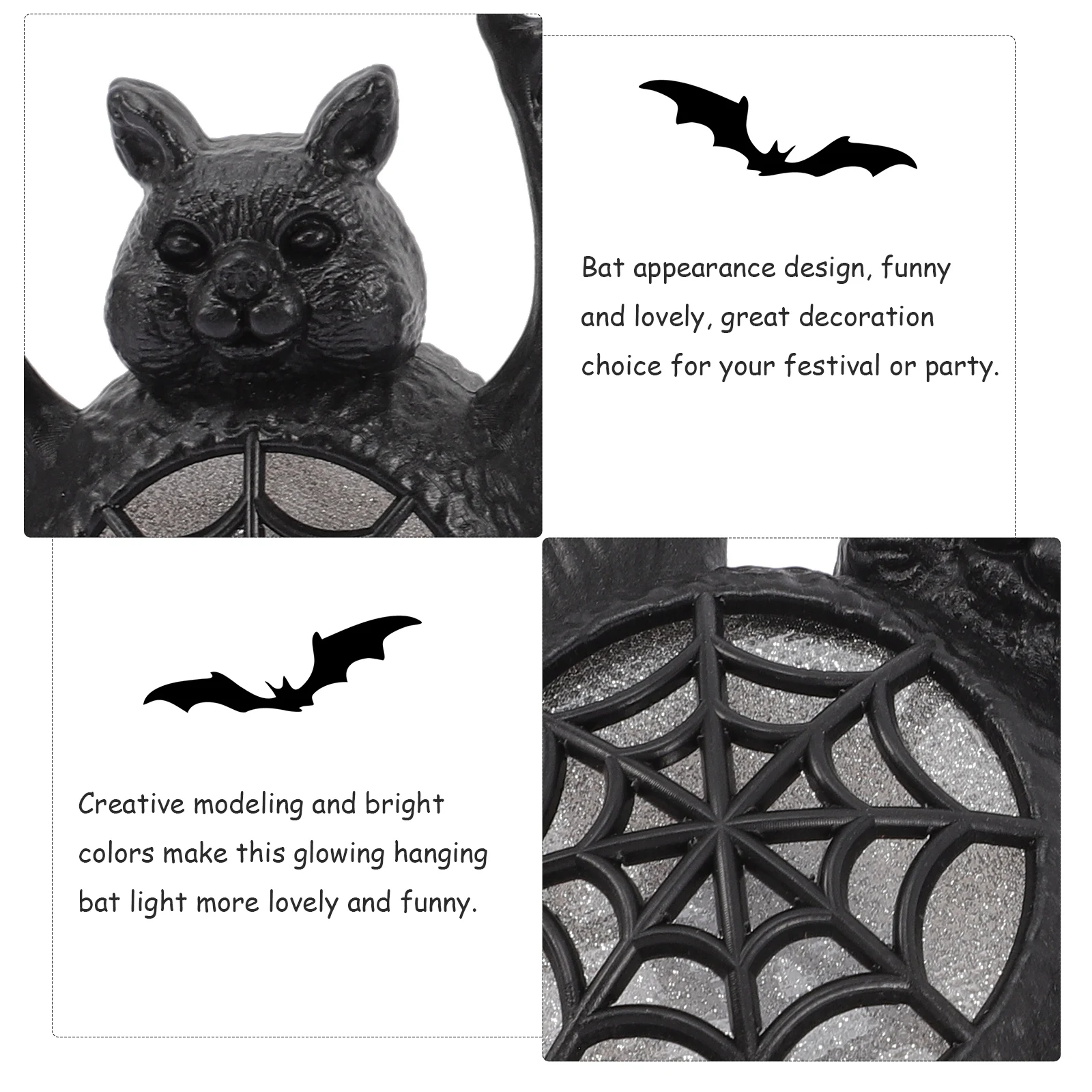 

2 Pcs Glowing Bat Light Indoor Decoration Hanging Halloween Nightlight Bats Outdoor