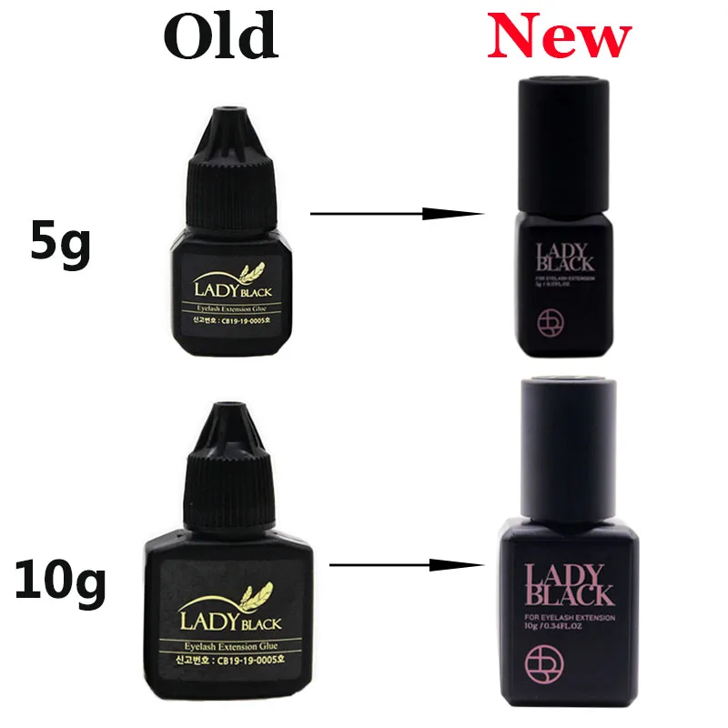 Lady Black New Package False Lash Glue Eyelash Extension Supplies 5g Black Fast Drying Adhesive Waterproof Original Korea Tool