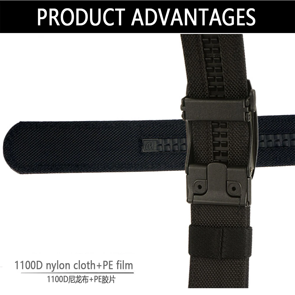 TUSHI New Hard Tactical Belt for Men Military Belt Metal Automatic Buckle Gun Belts IPSC 1100D Nylon Outdoor Sports Girdle Male