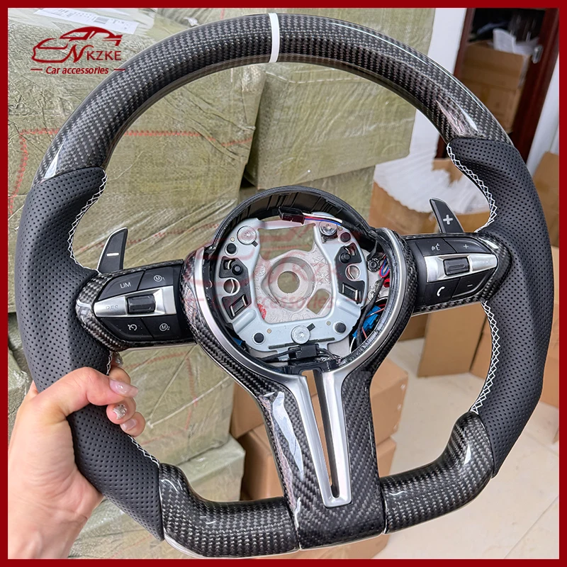 

True carbon fiber steering wheel for BMW F30 M5 M3 M2 M8 F10 E90 E89 F12 F13 E92 F20 F06 F80 F82 F83 F31 Auto Parts customizabl