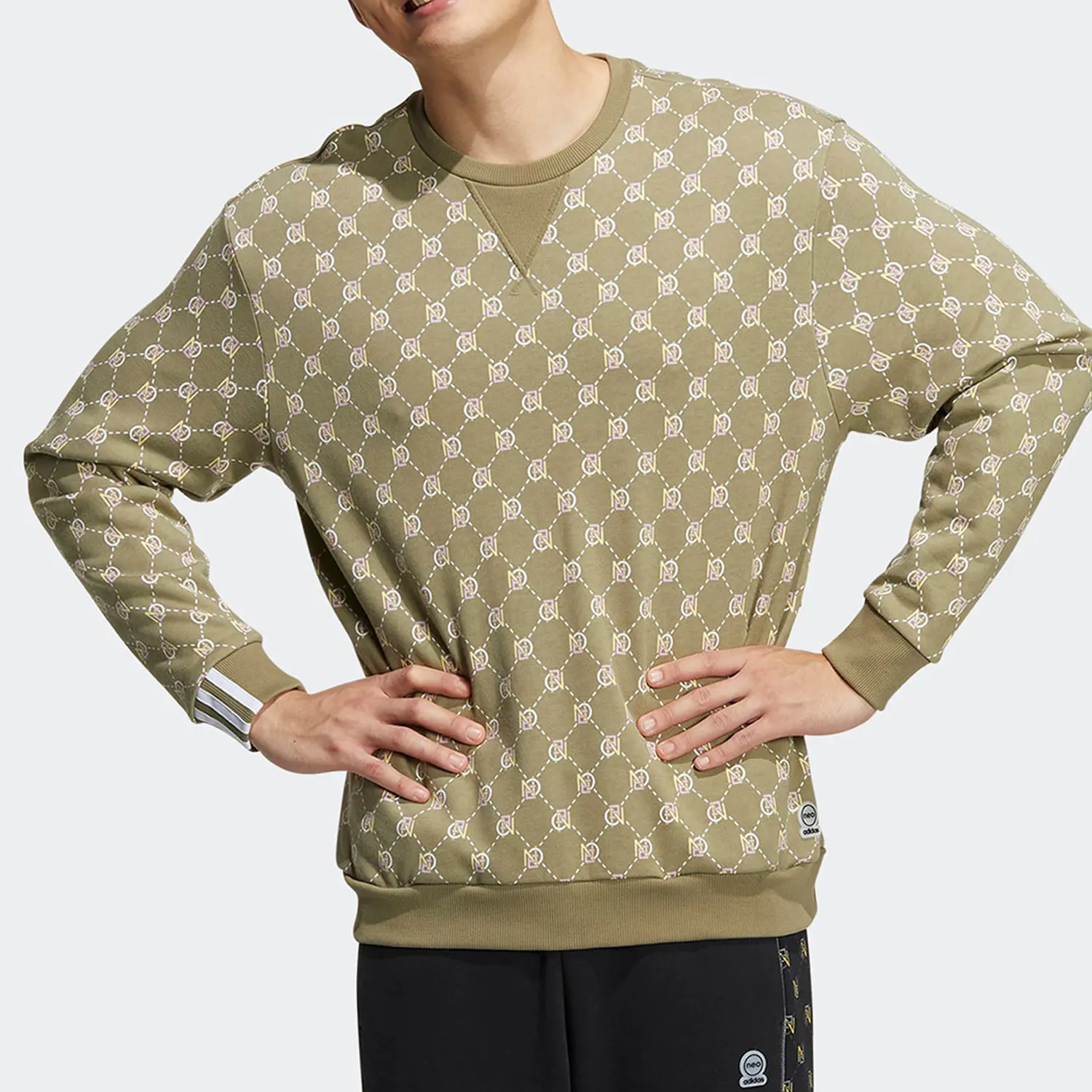 

Adidas подлинная подлинная NEO новая мужская и женская свободная толстовка с круглым вырезом и принтом HM1993