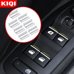 KIQI 7Pcs/Set for Peugeot 508 2011 2012 2013-2020 2021 Car Windows Lifter Knob Cover Trim Stickers Accessories  ABS Chrome