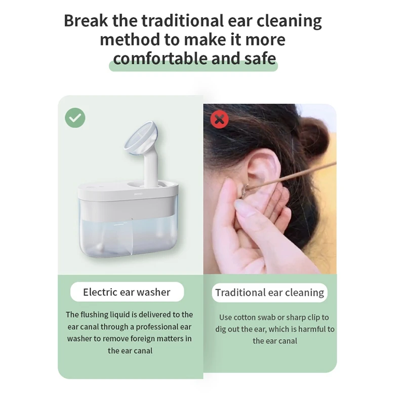 Ear Cleaner Earwax Removal Kit Ear Irrigation Device Automatic Jet Stream, Wax Remover, USB Rechargeable