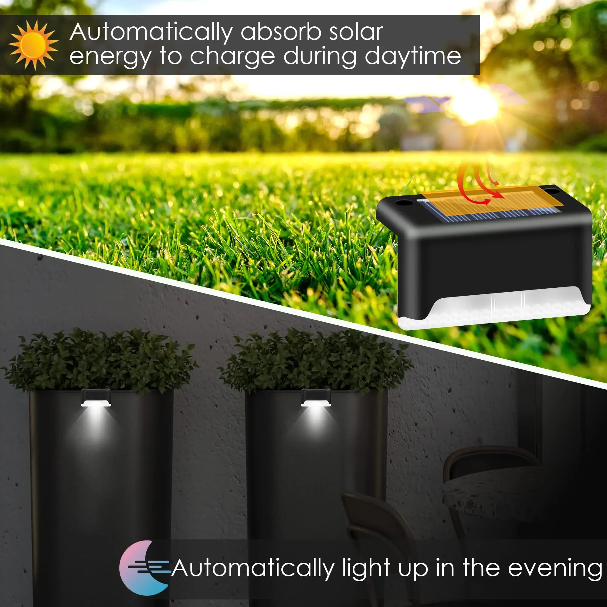 4Pack Solar Pool Side Lights Outdoor LED Deck Lights for Stairs Step Fence Yard Patio Pathway Decor Swimming Pool Night Lights