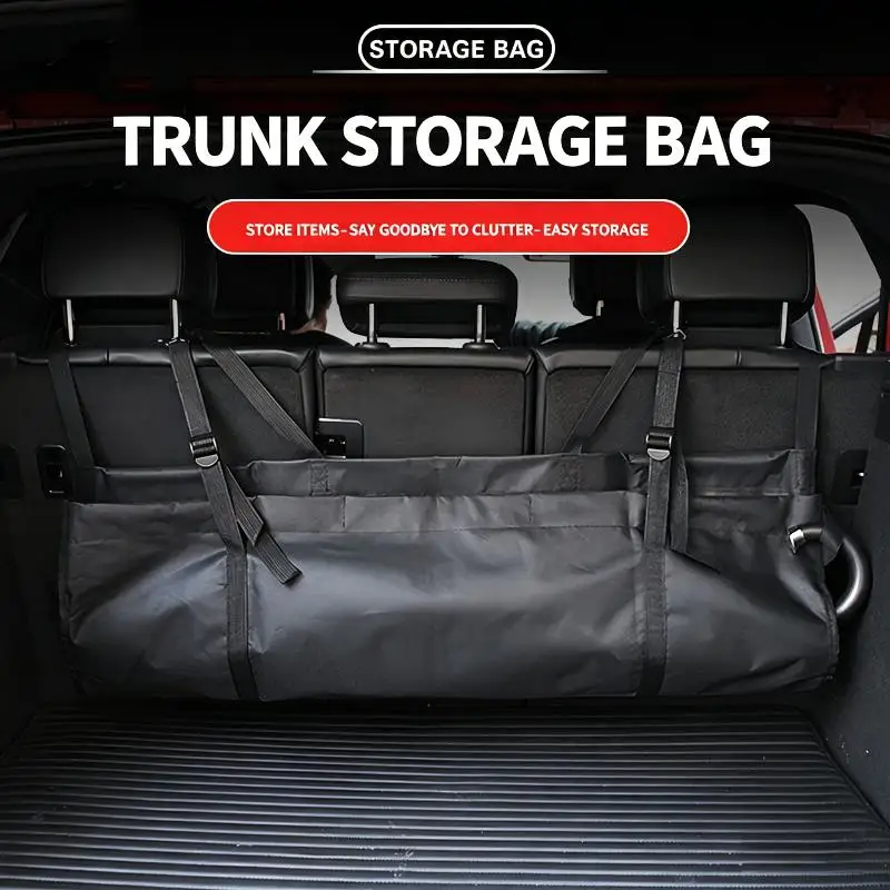 Car Trunk Organizer High Capacity Oxford Storage Bag with Net for Backseat Multi Use Travel Accessories