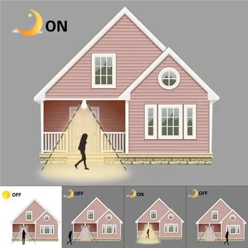 3X 85-265V E27 PIR Motion Sensor Lamp 12W Bulb With Motion Sensor Infrared Motion Detector Security Light Warm Light-B61B
