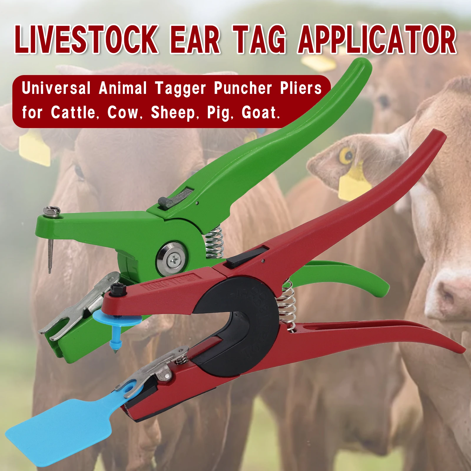 

1 шт., плоскогубцы для ушных бирок, практичные металлические козьи ушные бирки для крупного рогатого скота, инструмент для животных, плоскогубцы, аппликатор, идентификация овцы