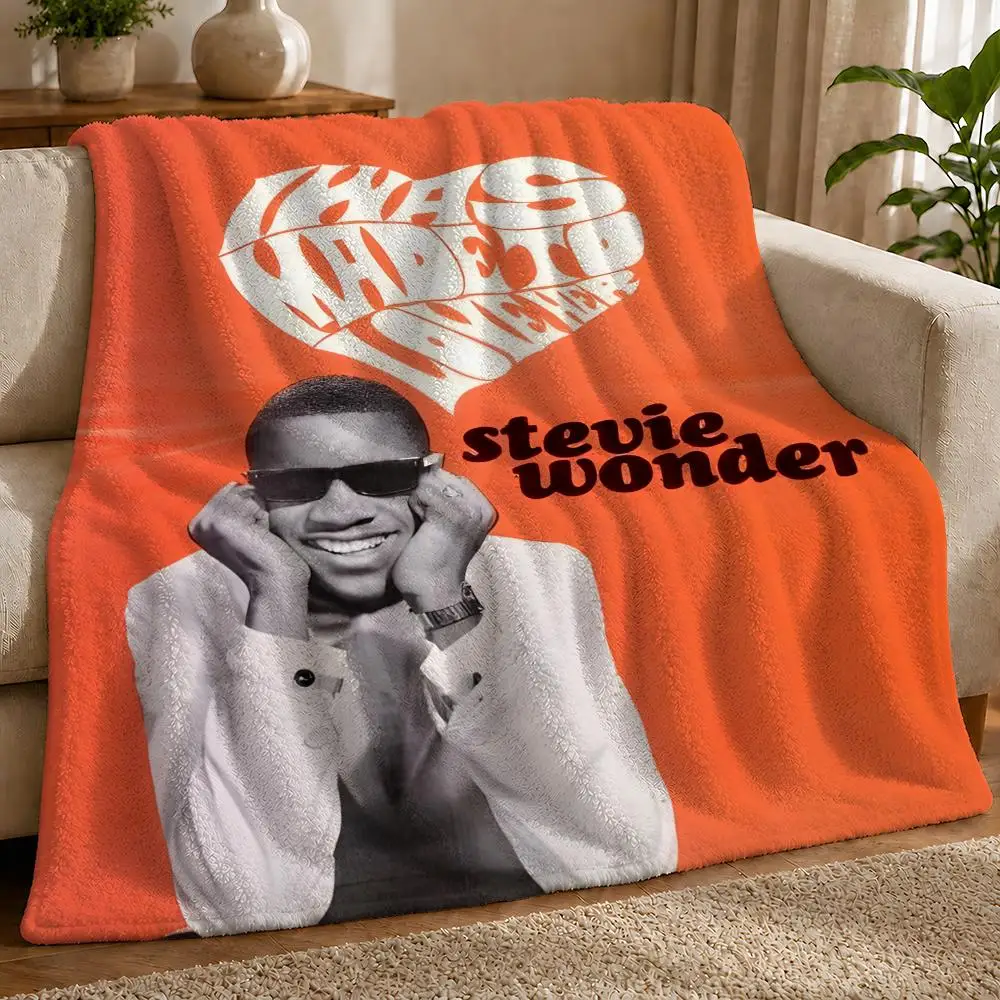 Stevie Wonder Throw 1pc Flannel Blanket Soft Lightweight Warm Cozy For Bedroom Sofa Bed