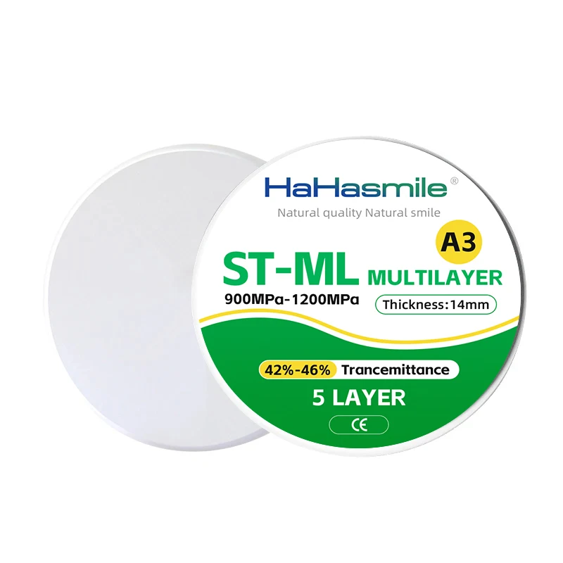 ST-ML 98mm Multilayer Zirconia Blocks A3 Zirconia Restoration Material 5 Layers  Dental Laboratory Fixed