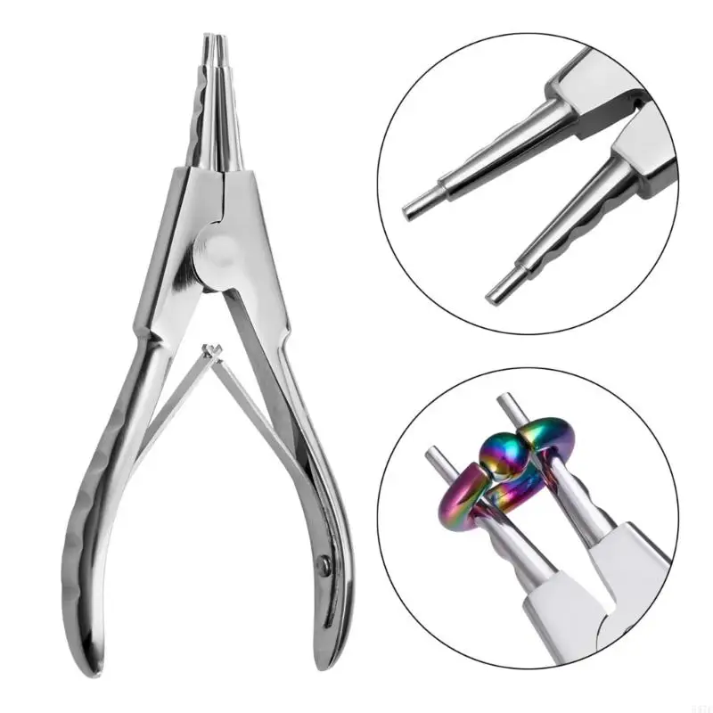 Professional Body Piercing Ring Opening & Closing Flaring Pliers, Stainless Steel Ear Nose Lip Jewelry Clamp Tool