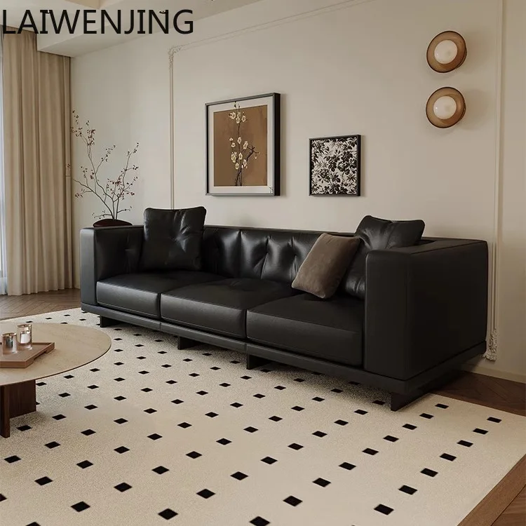 

MJY leather sofa Italian minimalist corner light luxury first layer cowhide straight row