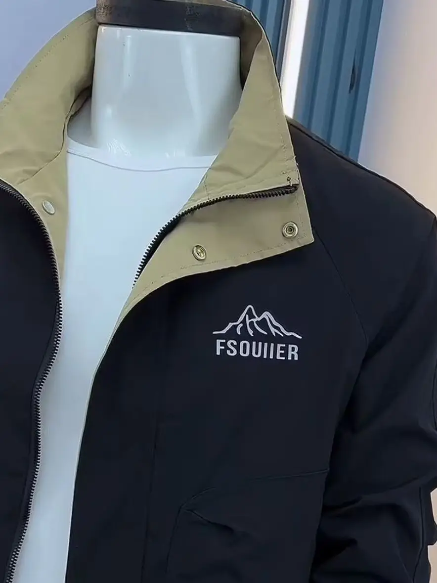 ملابس خارجية ضيقة للرجال من Jaet ذات ياقة واقفة كاجوال قابلة للتنفس مطبوعة ملونة للشباب ملابس خارجية طويلة Sve Stand Edi... #4