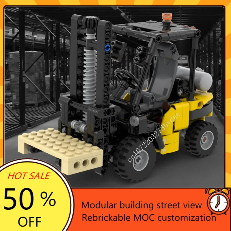 333PCS Technical  MOC Mini Forklift  Building Blocks Brick Lifting Stacker Engineering Truck Vehicle Toy Collection Collectible