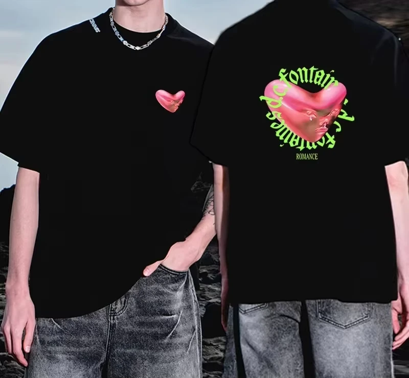 

2025 Fontaines DC Romance Printed T Shirt Men Women Harajuku Fashion Short Sleeve T-shirts Hip Hop Oversized Casual Tops Unisex