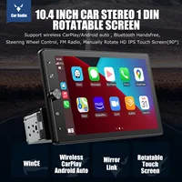 ESSGOO Autoradio 10,4 Pouces Écran Tactile IPS Rotatif 90° Simple 1 DIN Apple Carplay Android Auto Sans Fil USB AUX TF FM Bluetooth Mirror Link Commande au Volant Écran Tactile 2