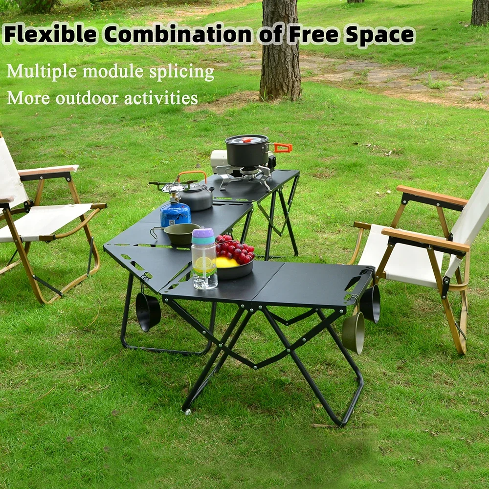 Portable  Picnic Table Beach Tables camping Table for Sand Foldable Edge With Hollowing Hangable items More Convenient image 6