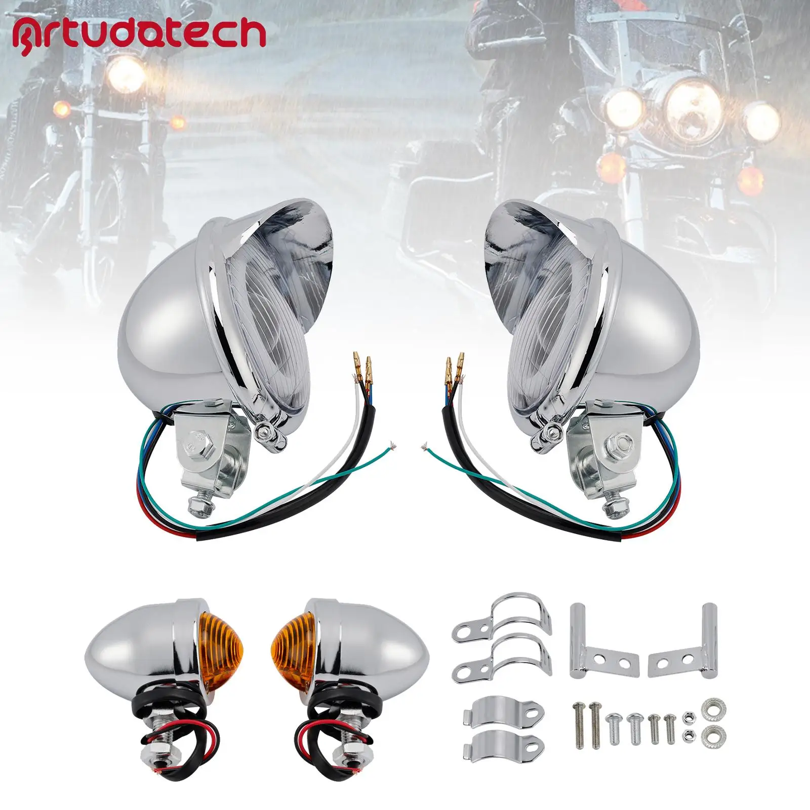 

# D17 Фара Лампа Прожектор Универсальный переключатель ошейника Подходит для Хром для мотоцикла