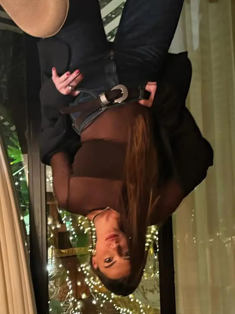 

Женский комбинезон HH: Новинка Весна-Лето, модный, с круглым вырезом, из тюля и пэчворка, шикарный, элегантный, с длинным рукавом, повседневный, 2 цвета