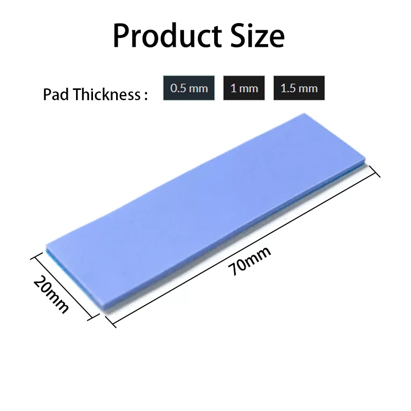 Silicone Thermal Pad - 70x20mm Thermal Pad For M.2 2280 SSD NVMe, CPU, Graphics Card Heatsink Motherboard Heat Dissipation Heats image 4