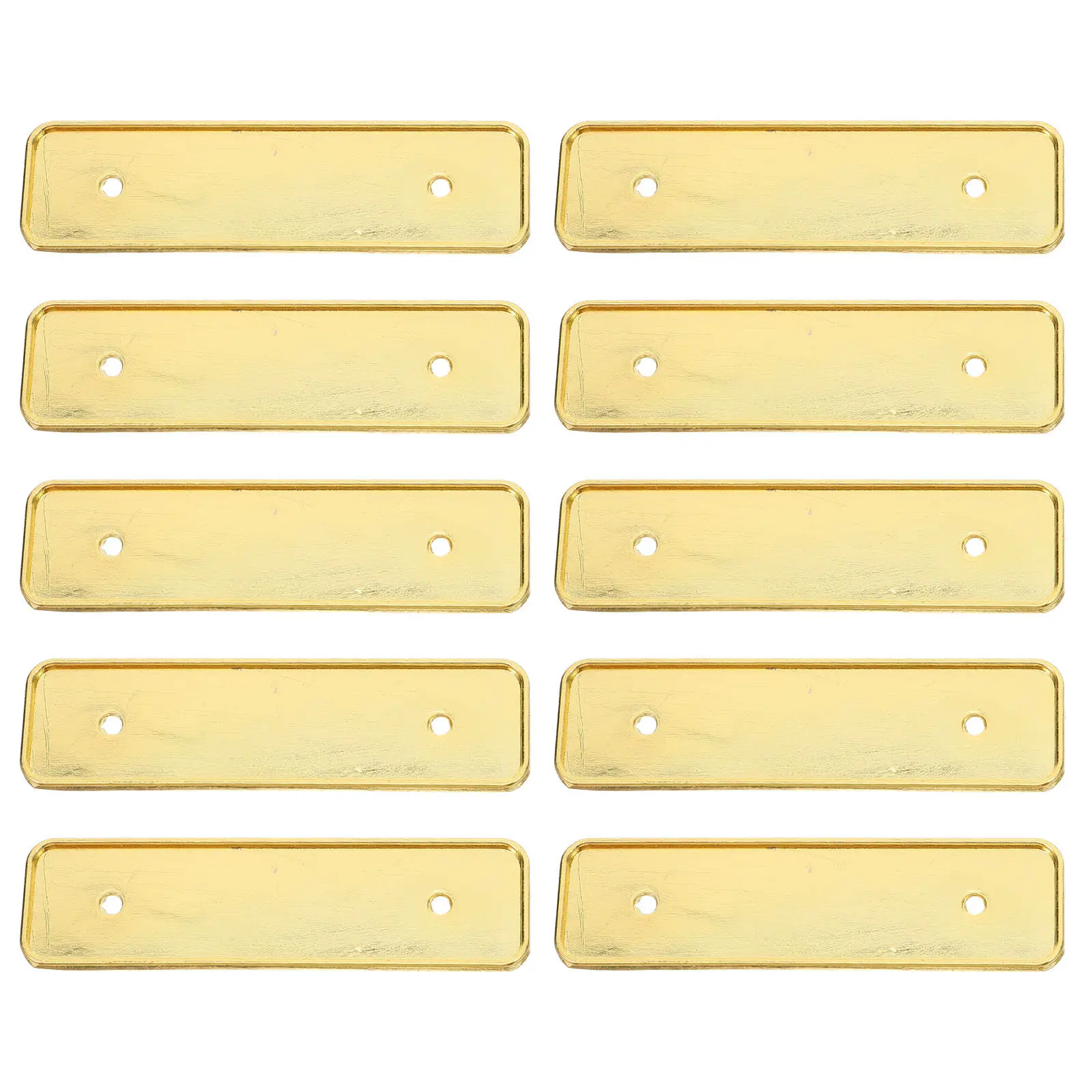 

10pcs Blank Name Tags Metal Alloy Staff Badge For Office Workers Reusable Id Badges Safety Clasp Brooch Pre-Drilled Holes Name
