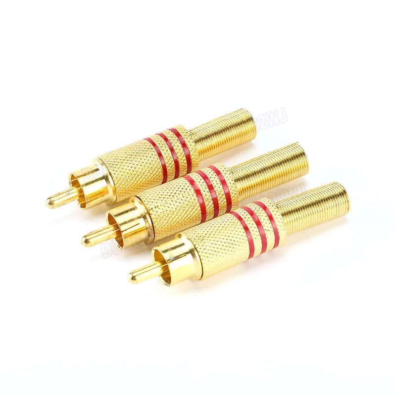 Vergulde Pruimenbloesem Plug Rood/Zwart Audio En Video Plug Lotus Plug Draadbaar Audio En Video Plug