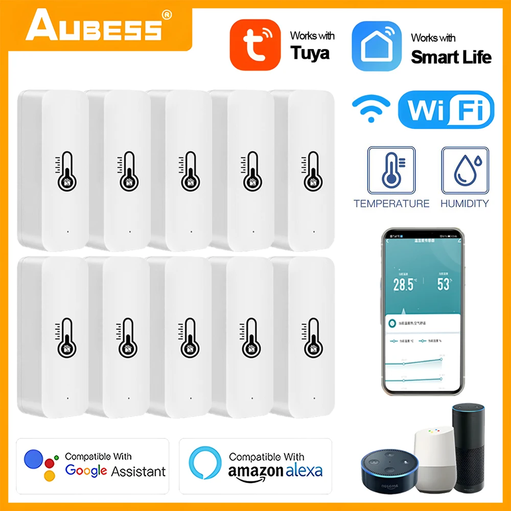 

Wifi Tuya Smart Temperature And Humidity Sensor Thermometer Hygrometer Automation Modules Monitor Work With Alexa Google Home