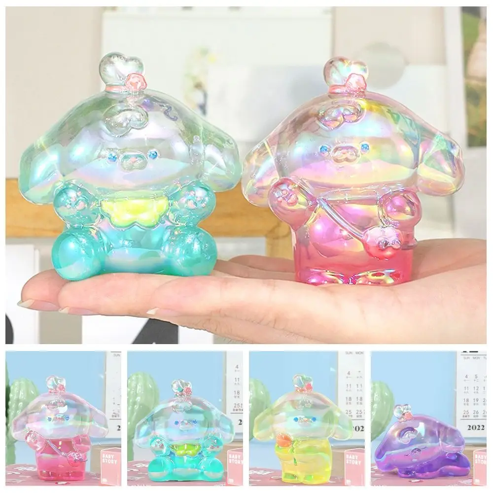 

Laser Transparent Gradient Dog Dolls Candy Color Crafts Dog Mini Ornaments 3D Kawaii Cartoon Model Toy Couple Gifts