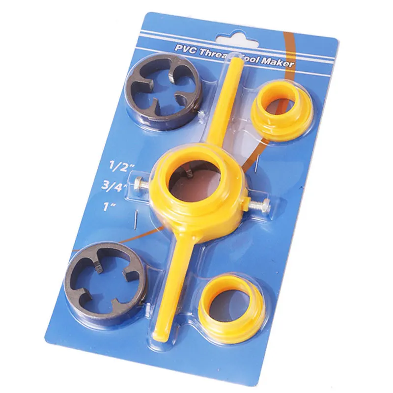 Plastic pipe threading tool, water pipe plate teeth, PVC/NPT tap wrench, taper pipe thread 4 minutes 6 minutes 1 inch set