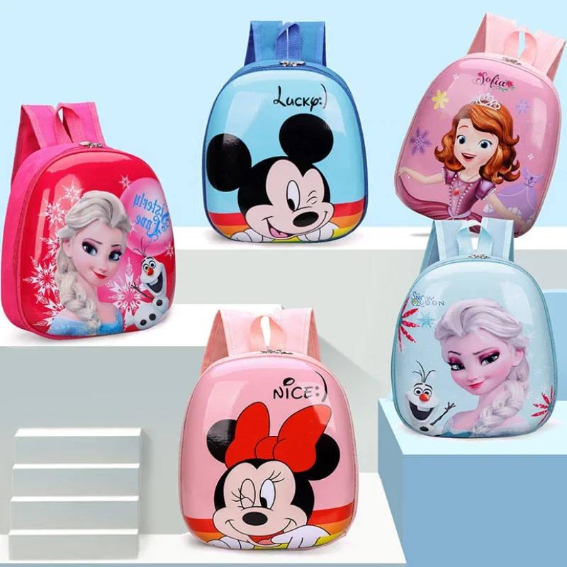 Minnie Cute Girl Backpack Disney Cartoon Spriderman Children Backpack Mickey Kids Schoolbag Elsa Shoulder Bag