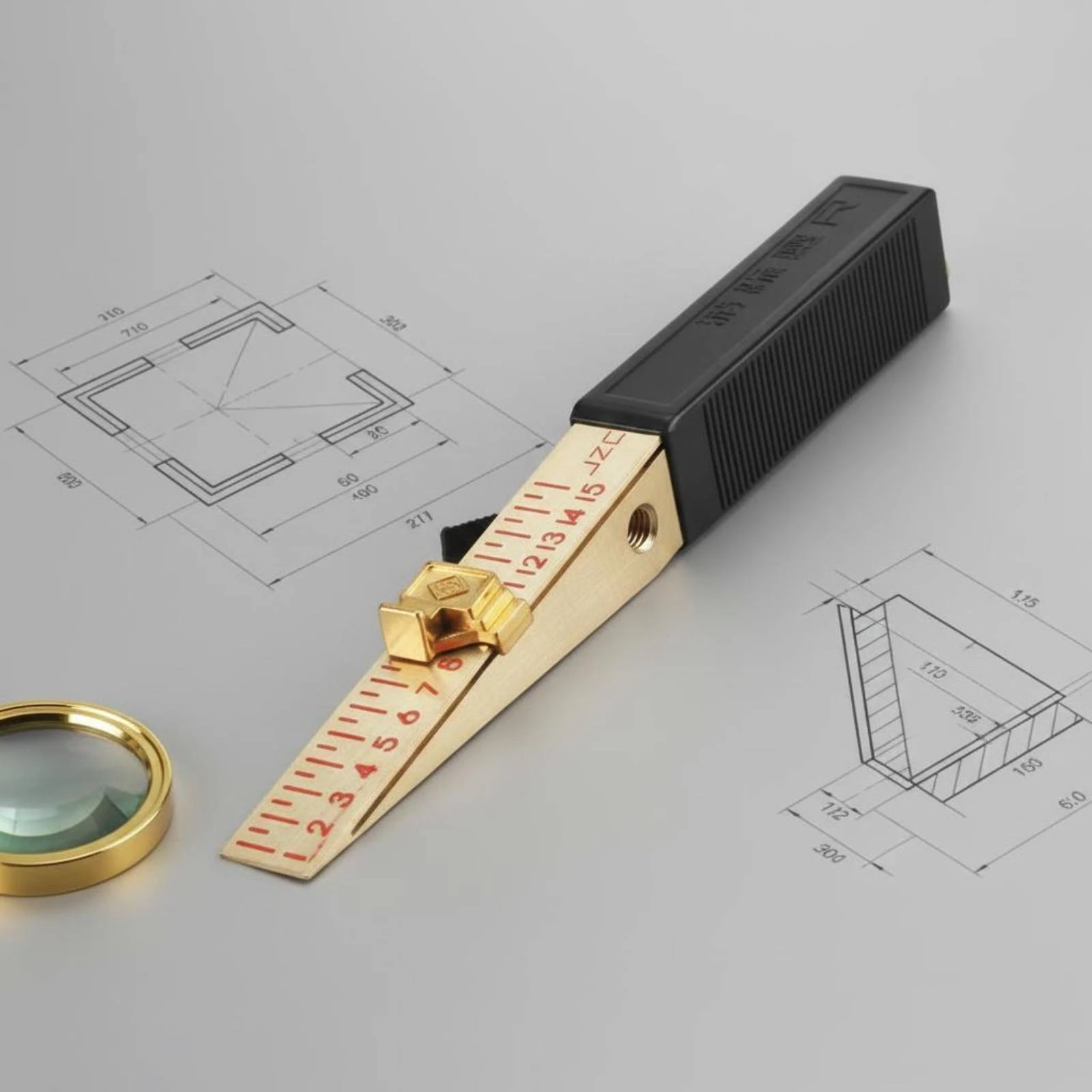 pass/fail/no-pass/fail Opening Gauge Tapered Blade Tapered Opening Gauge Inspection Tool Graduated Scale Black Housing