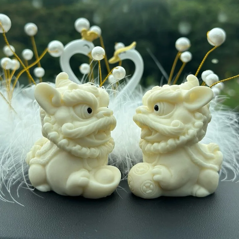 العاج الجوز شينغشي نحت الحلي محظوظ البرسيمون 6.5 * 5.5 * 1.3cm الحرف سيارة #4