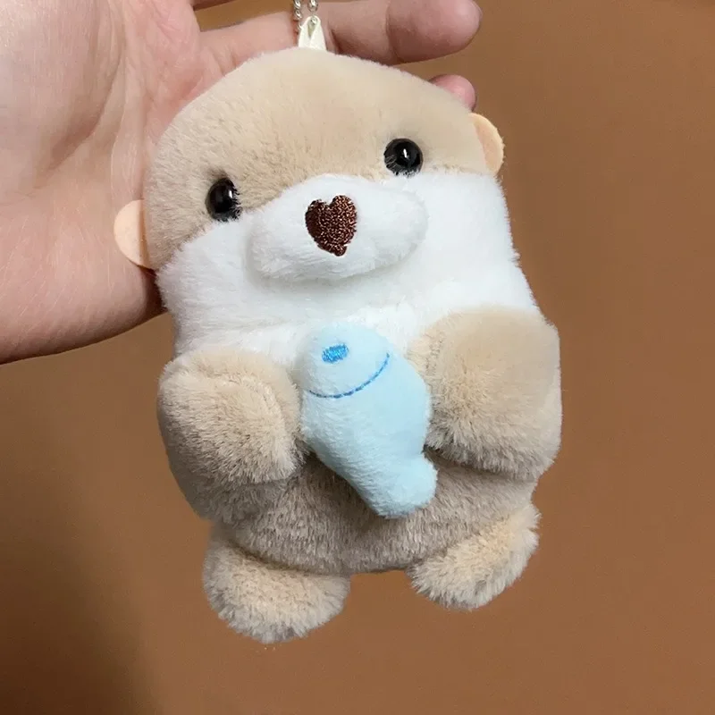1-10PCS Otter Plush Doll Keychain, Cute Animal Doll Backpack Pendant, Creative Car Key Pendant, Toy Gift for Young Girls