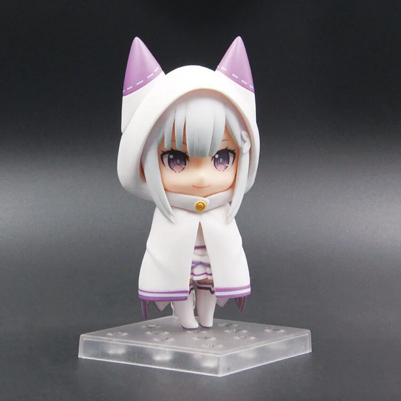 #751 Re‑Zero Emilia Cute Q‑Style Pvc Collectible Figure Anime Character Model Home Office Desktop Display Decoration Gift view 3