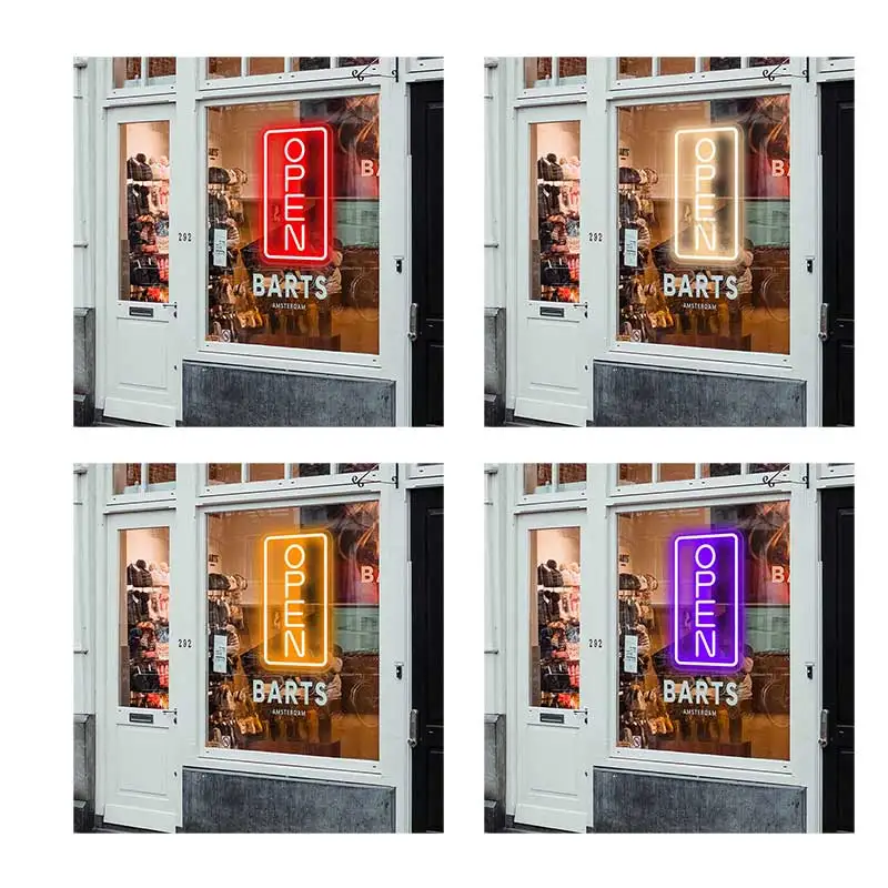 USB Open Neon Sign Neon Lights Open Night Light Colorful Lighted Wall Decor  Shop Hotel Business Display Bar Club