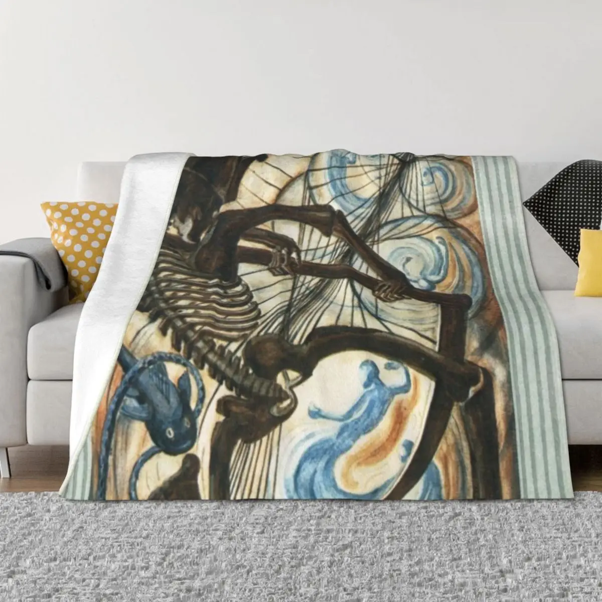 Thoth Tarot / The Death / Aleister Crowley Throw Blanket Soft Beds blankets ands Vintage Furrys Blankets