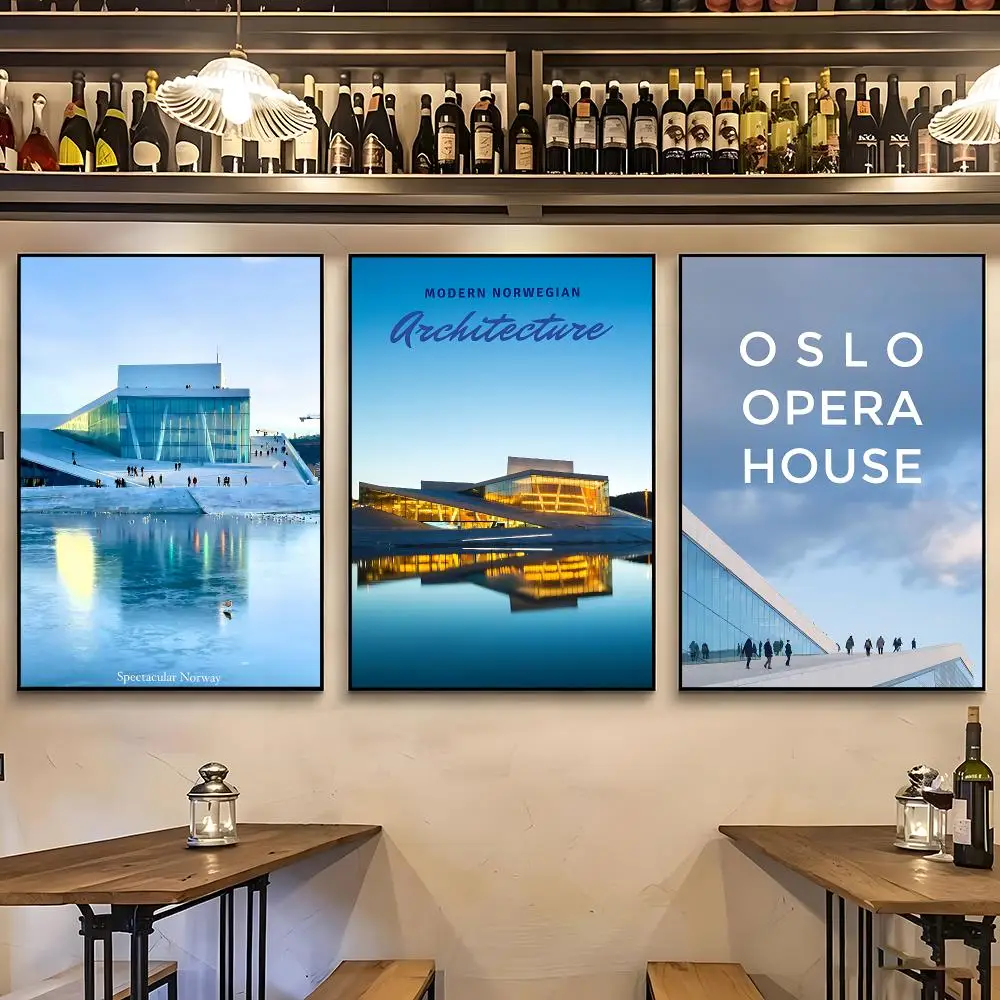 pattern Oslo Opera House Poster Poster HD Printing Nordic Style Home Decor Wall Art for the Living Rooms Hallways Gift Giving
