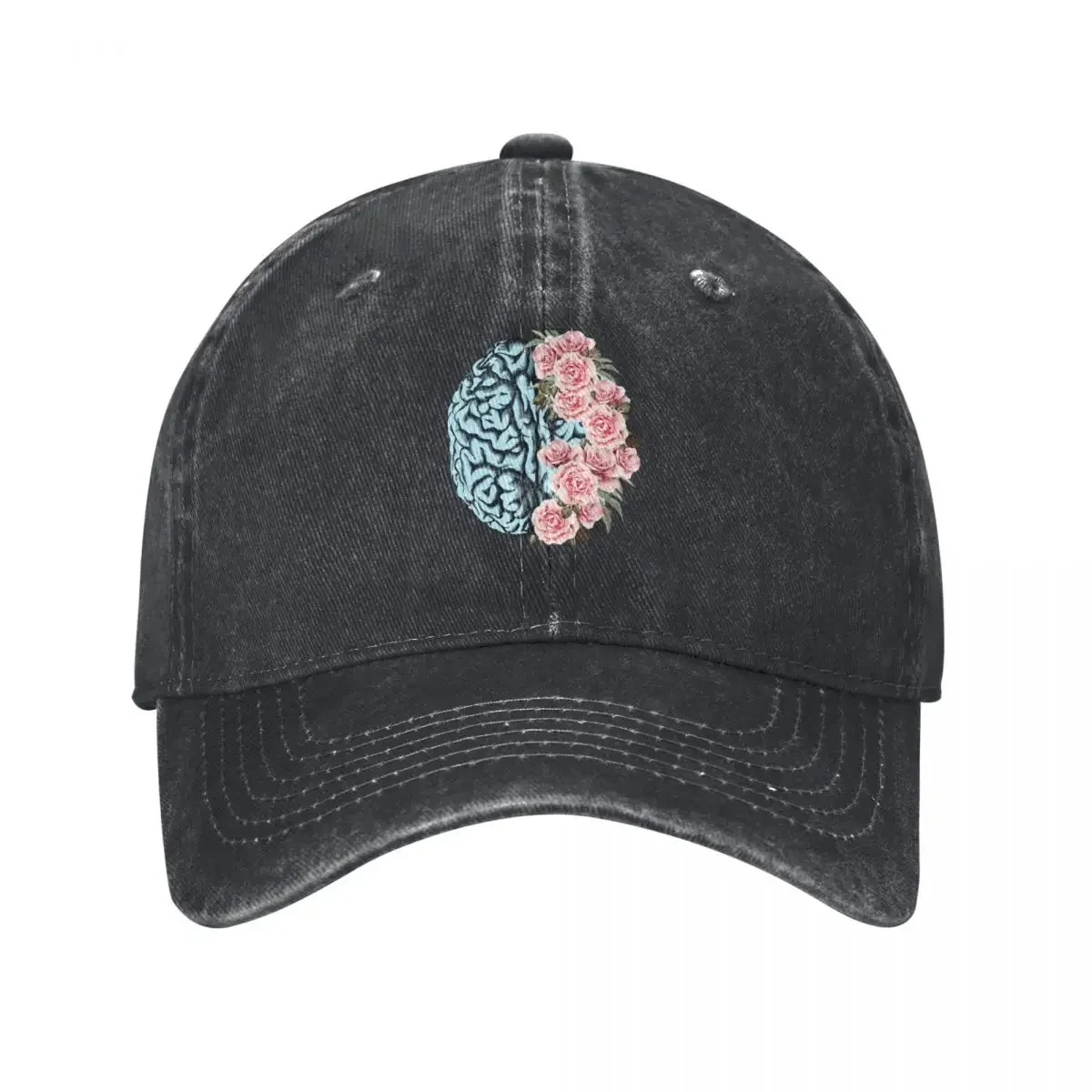 Cerebro azul y rosas rosas, Positividad, Salud, Mentalidad, Depresión, Ansiedad, Enfermedad mental, Conciencia sobre los temas, Gorra de béisbol