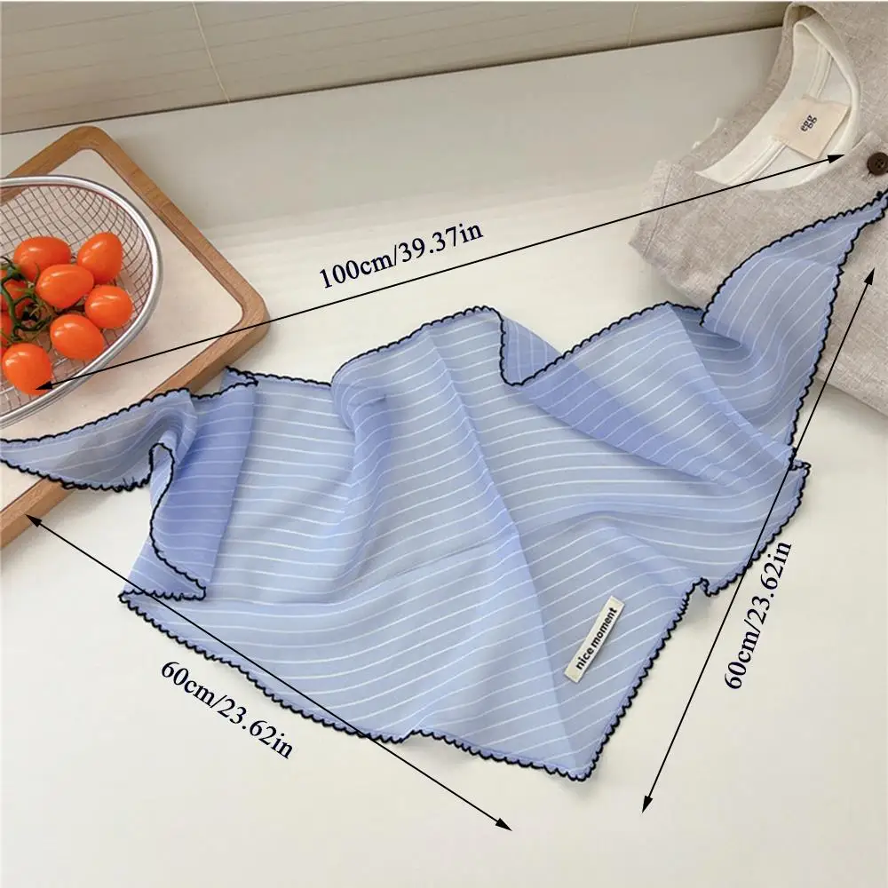 Foulard rayé à pois imprimé fleur foulard mince Triangle foulard de cheveux bricolage bandeau Protection solaire cou foulards
