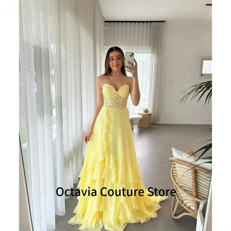 

Элегантные платья для выпускного вечера на заказ 2025 Вечерние платья для роскошных вечеринок Кружевное праздничное платье с принтом А-силуэта из тюля с открытыми плечами