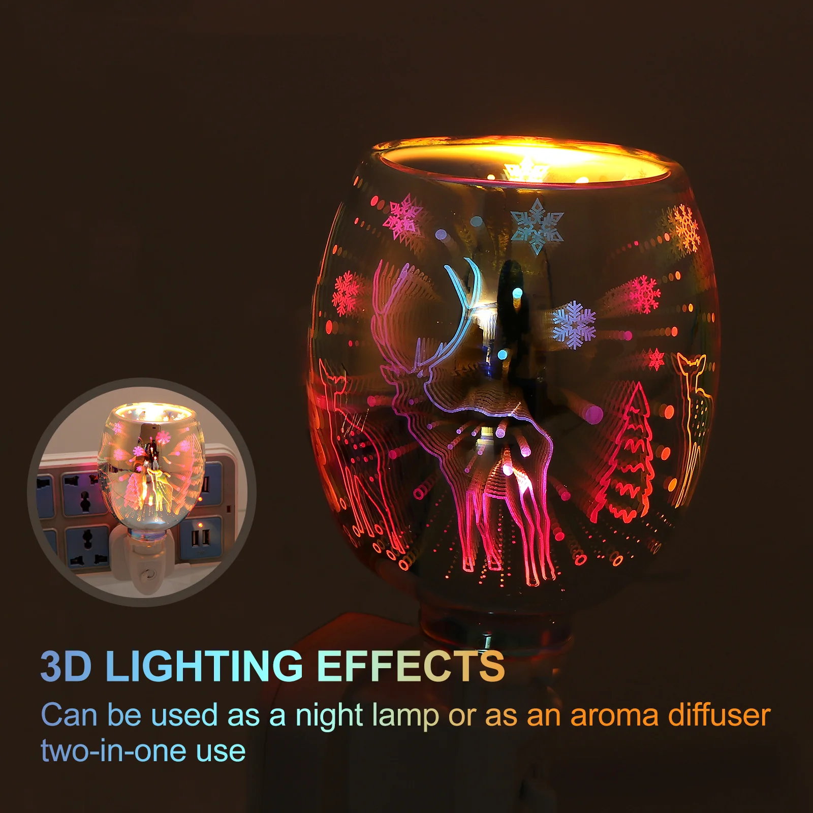 

1Pcs 3D Deer Night Light Multifunctional Aroma Night Lamp Indoor Aromatherapy Light Ideal for Mother's Day Christmas