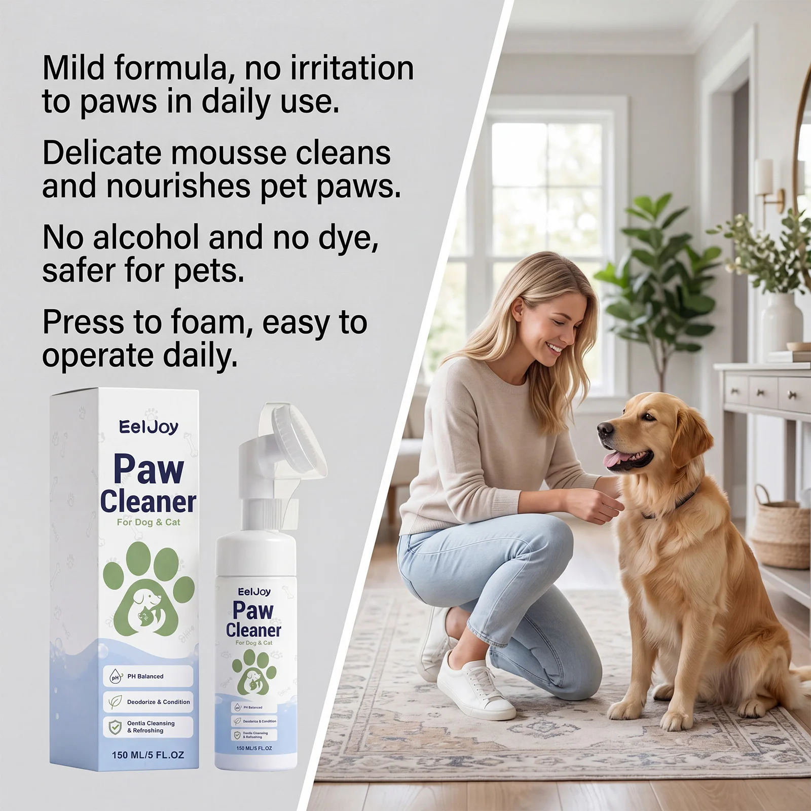 No Rinse Pet Paw Clean Foam Wi - đánh giá và giá Dog Paw Cleaner