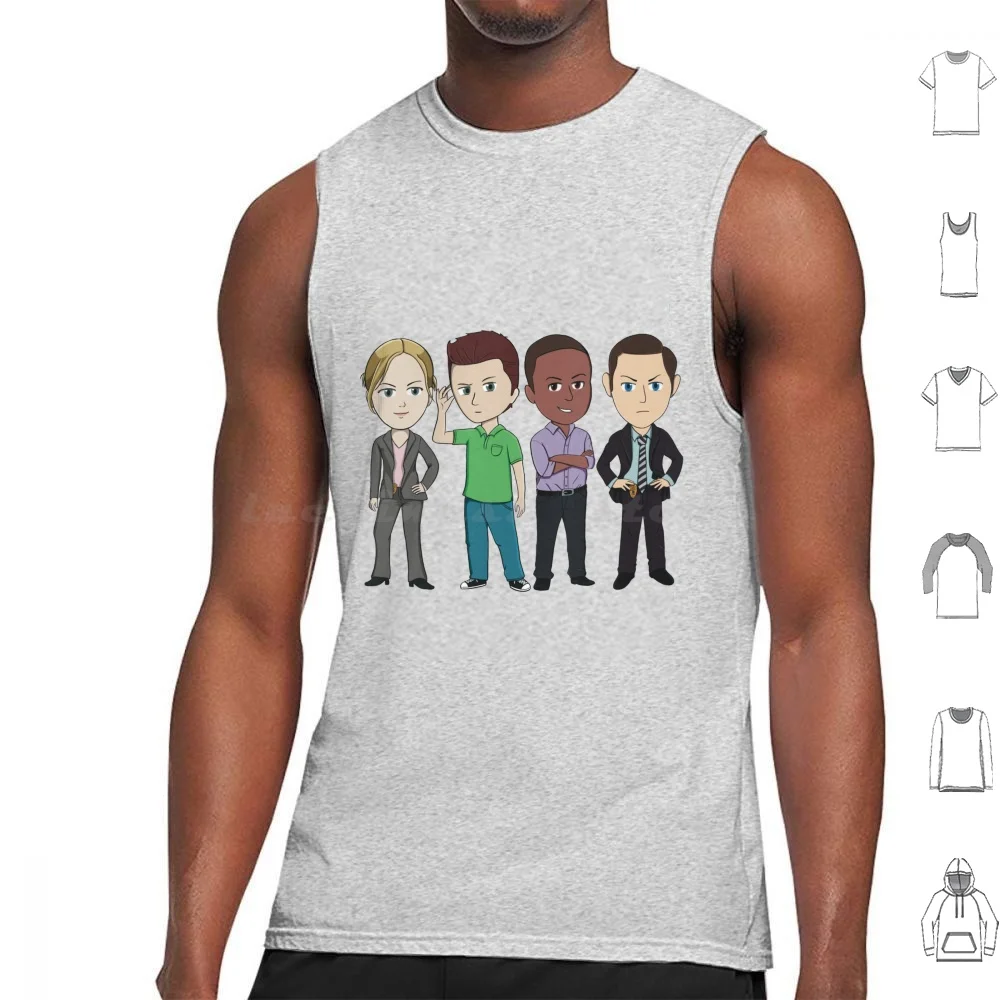 Team Psych Tank Tops Print Cotton Psych Soup Can Sam Satchel Gizmo Psych Tv Show Shawn Spencer Burton Guster Gus