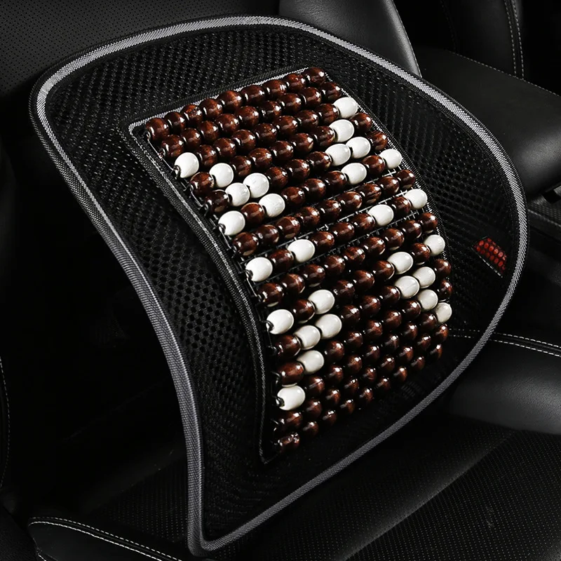 Automotive Products Massage Waist Cushion Seat Backrest Wooden Bead Waist Protection Allseason Universal Comfortable Car Cushion