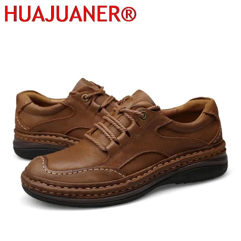 

New Men's Shoes Genuine Leather Shoe Frosted Fashion Casual Natural Male Leather Luxury Brand Moccasins Office Business Boots