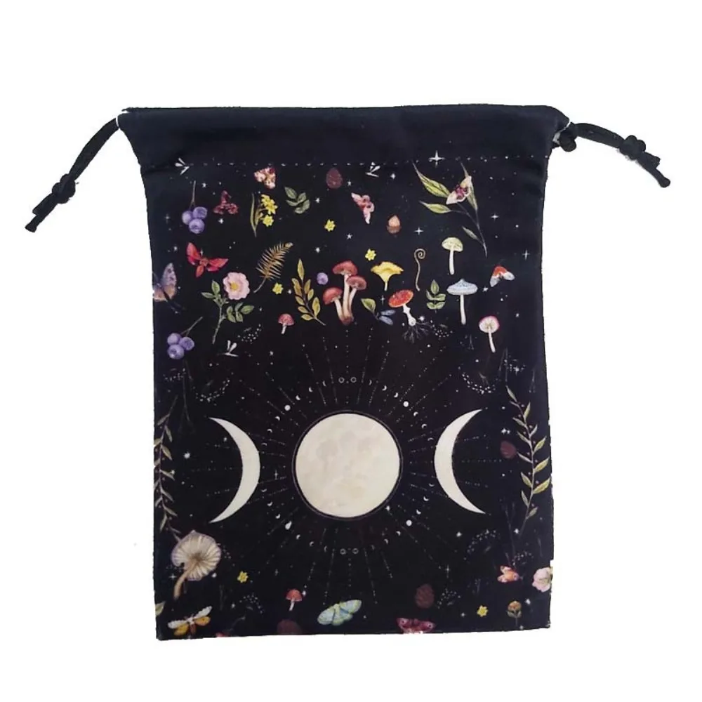 1pcs Constellation Card Storage Bag Mini Rabbit Mini Board Game Drawstring Package Flower Occult Oracle Cards Storage Bag Kids