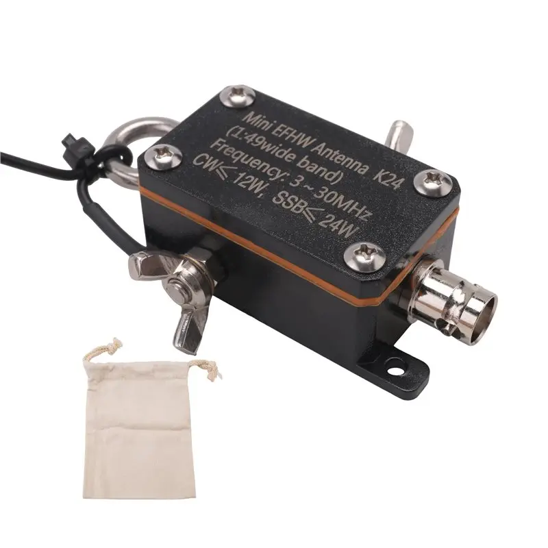 

Коротковолновая антенна X12A-Pocket EFHW K24, диапазон частот 3-30 МГц, широкополосная антенна с концевым питанием, полуволновая антенна.