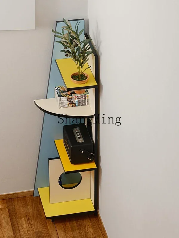 SM Delicate Premium Rack Color Corner Storage Bookcase Bookshelf Living Room Triangle Cabinet Shooting Props