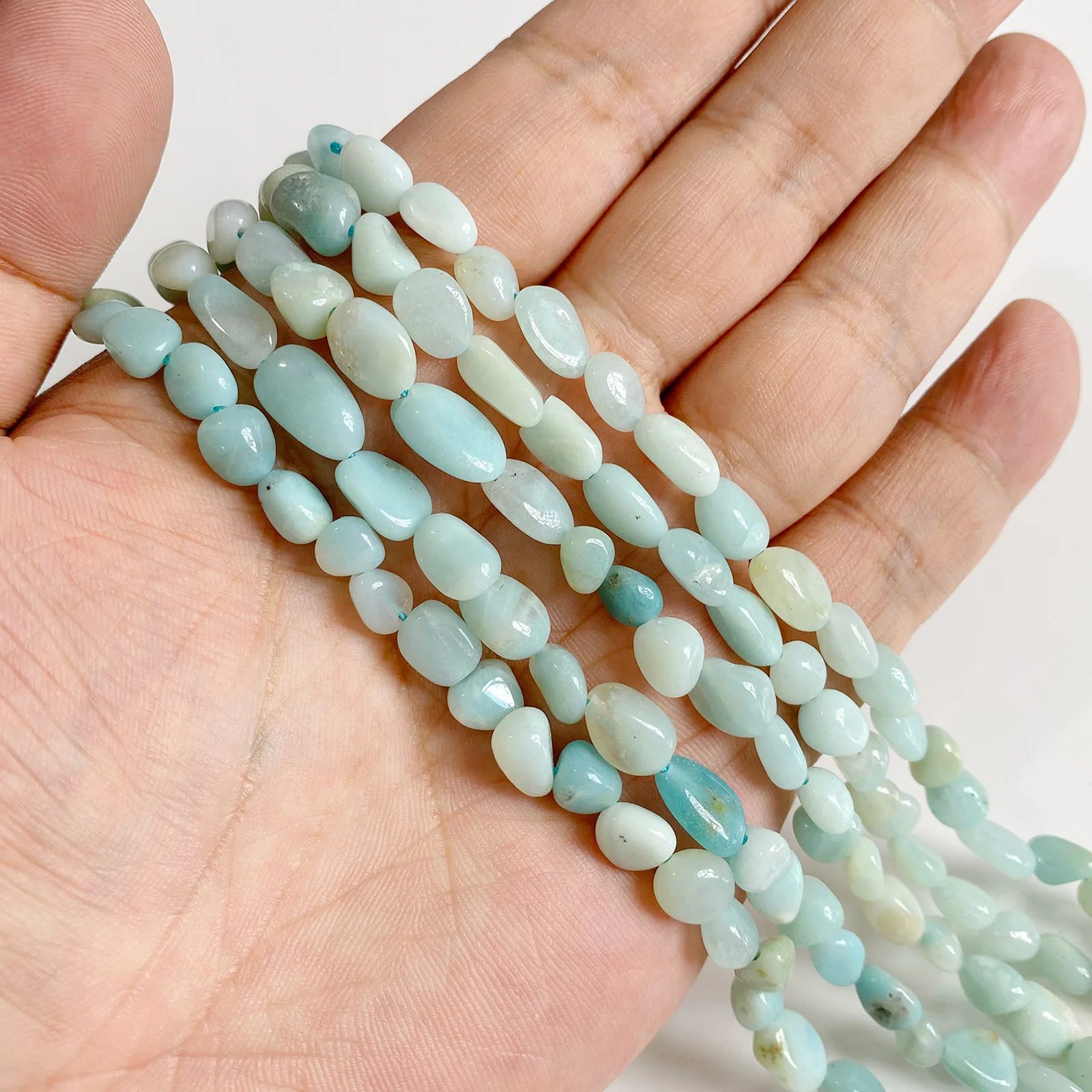 45 Types Natural Colorful Amazonite Bead Round Square Cube Irregular Shape Spacer Beads For Jewelry Making Bracelet Necklace DIY